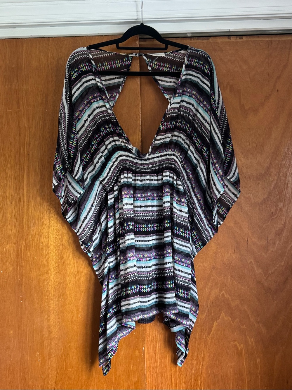 Jessica Simpson Brown Multicolor Tribal Print Top